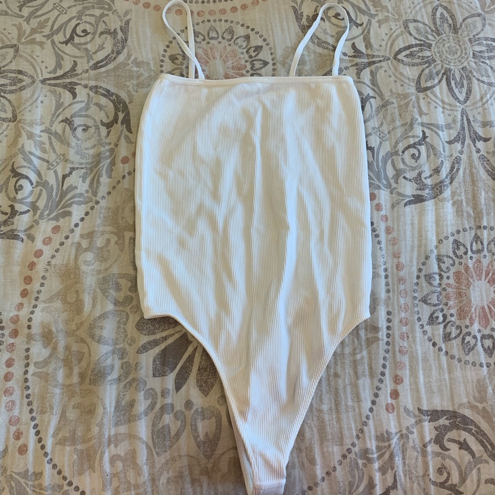 Ribbed thong bodysuit